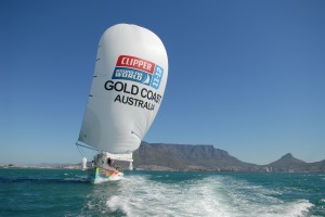 Gold Coast Australia races from Cape Town, South Africa, at the start of Race 4 to Geraldton, Western Australia, in the Clipper 11-12 Round the World Yacht Race.